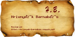Hrivnyák Barnabás névjegykártya